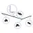 Rail Set 1-Fase L 1 x 2 Metro Nero | incl. Tappo Di Chiusura, Connettore di Alimentazione e L -Connettore