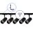 Set completo 1-Fase Rail L 1,5 x 2 Metro Nero | incl. 5x Faretti + GU10 2700K 3W Dimmerabile + Tappo Di Chiusura, Connettore di Alimentazione e L -Connettore