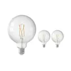 Confezione Multipack 3x Calex Smart Tuya Wifi E27 Globe Filamento 7.5W 1055lm - 818-830 Regolabile Bianca | Dimmerabile - Sostitutiva 75W