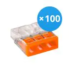 Confezione Multipack 100x Wago 2273-203 Morsettiera Compatto | 3 Filo Connessione -