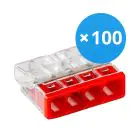 Confezione Multipack 100x Wago 2273-204 Morsettiera Compatto | 4 Filo Connessione -